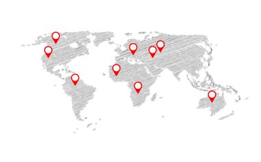 Dünya kroki harita Infographic buiness