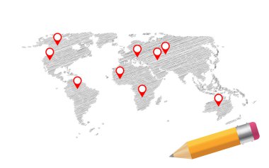 Dünya kroki harita Infographic buiness