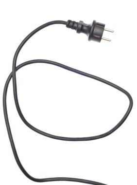 siyah elektrik kablo üzerinde beyaz izole