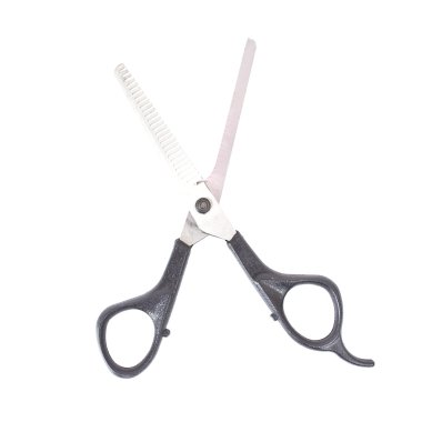 Beyaz arkaplanda izole edilmiş makas