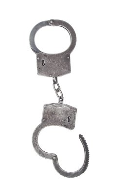 Kelepçeler beyaz arkaplanda izole edildi