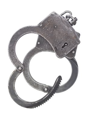 Kelepçeler beyaz arkaplanda izole edildi