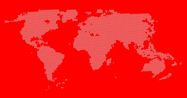 Dünya haritasından kalpler vektör çizim