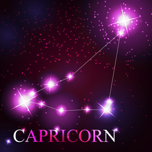 Capricorn zodiac sign of the beautiful bright stars