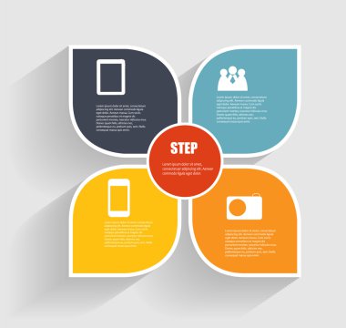 İş Vektörü İllüstrasyonu için Infographic Şablonları