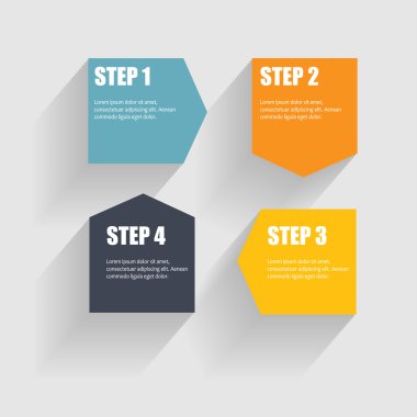 İş Vektörü İllüstrasyonu için Infographic Şablonları