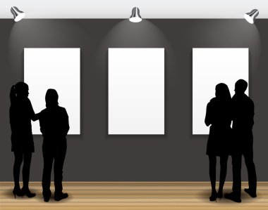 boş çerçeve üzerinde seyir halklar silhouettes