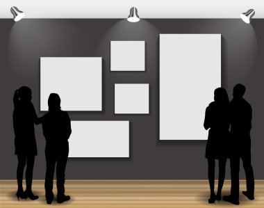 boş çerçeve üzerinde seyir halklar silhouettes