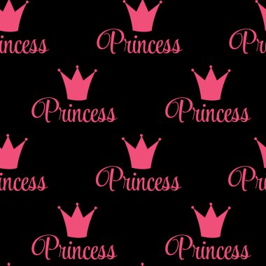 Prenses tacı Dikişsiz desen arka plan vektör çizim.