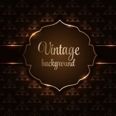 Altın Çerçeve vektörel çizim ile antika arka plan