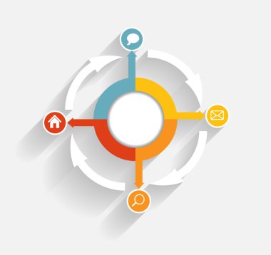 İş Vektörü İllüstrasyonu için Infographic Şablonları.