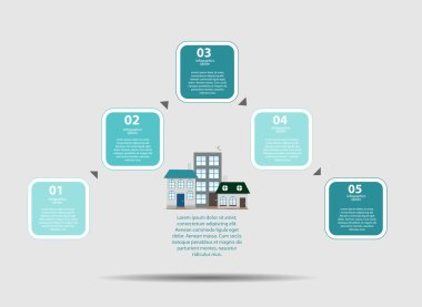 İş Vektörü İllüstrasyonu için Infographic Şablonları
