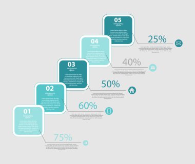 İş Vektörü İllüstrasyonu için Infographic Şablonları