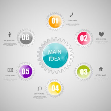 İş Vektörü İllüstrasyonu için Infographic Şablonları.