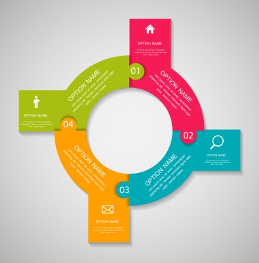 İş Vektörü İllüstrasyonu için Infographic Şablonları.