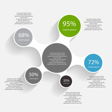 İş Vektörü İllüstrasyonu için Infographic Şablonları