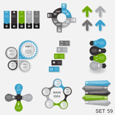 koleksiyon Infographic şablonlar için iş vektör illustra