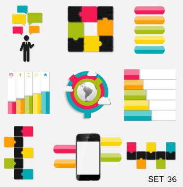 koleksiyon Infographic şablonlar için iş vektör illustra