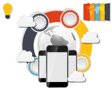 İş vektörü illüstrasyonu için bilgi şablonları. eps10