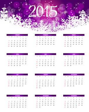 vektoros illusztráció. 2015-re újévi naptár