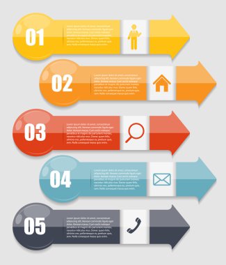 İş Vektörü İllüstrasyonu için Infographic Şablonları.