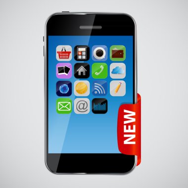 cep telefonu kırmızı etiket vektör çizim ile