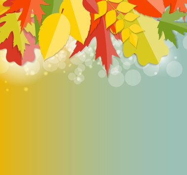 parlak sonbahar doğal arka planda kalıyor. vektör çizim