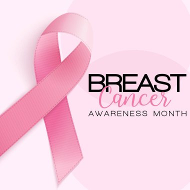 Meme Kanseri Bilinçlendirme ay pembe kurdele arka plan vektör çizim Eps10