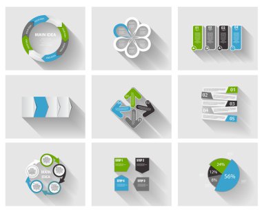 koleksiyon Infographic Şablonlar iş vektör çizim için