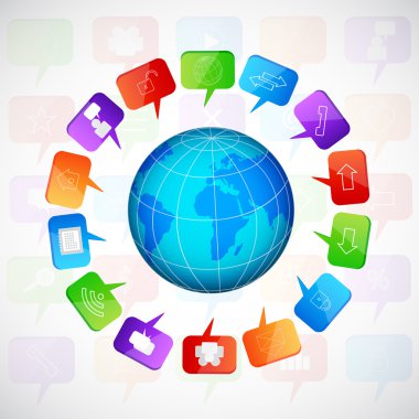 Globe sosyal konuşma balonları ile