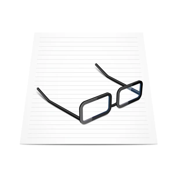 Glasses and paper — Stock Vector