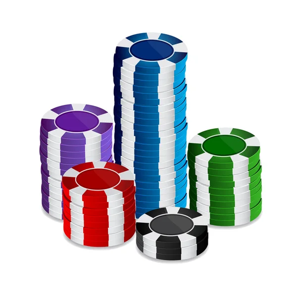 Stapel van casino chips — Stockvector