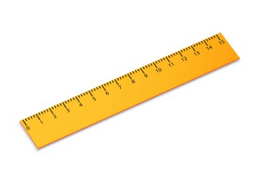 cetvel üzerinde beyaz izole