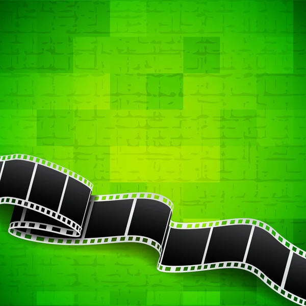 Abstracte groene achtergrond met film reel — Stockvector