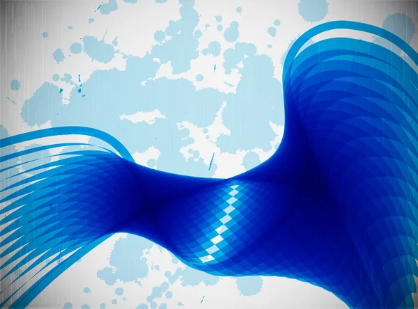 抽象的な青い波の背景 — ストックベクタ