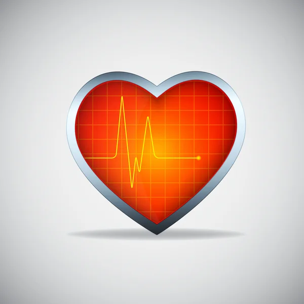 Heart with pulse — Stock Vector