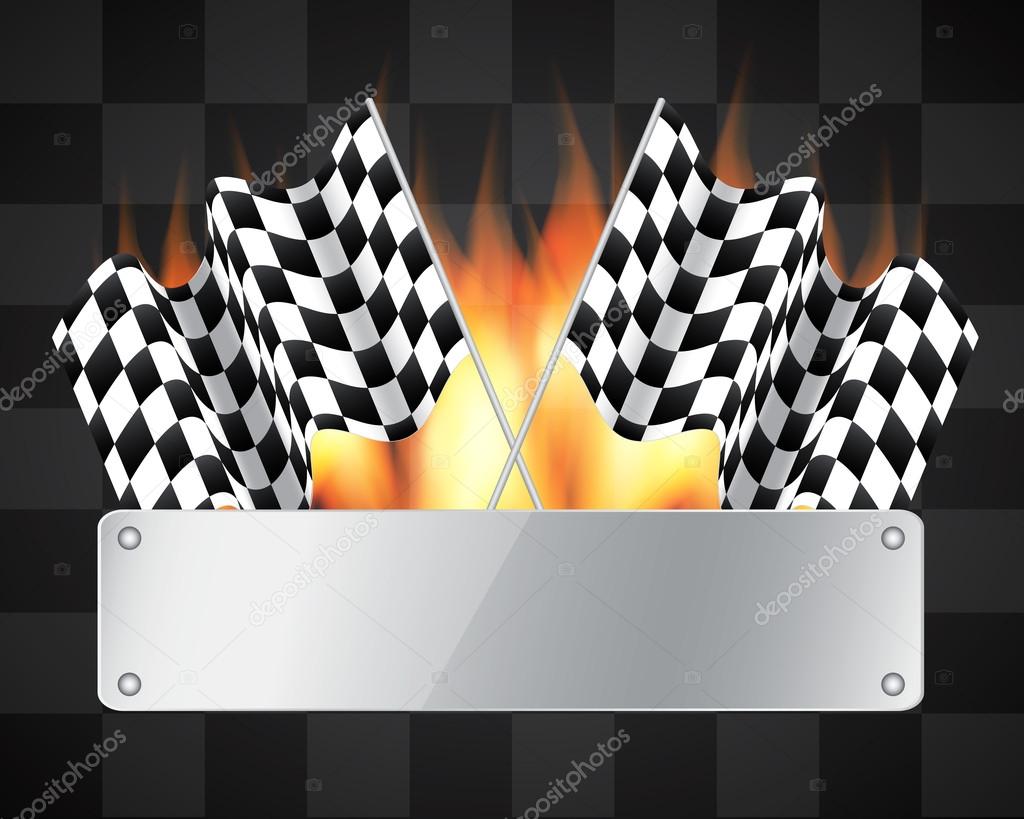 Background with checkered flags