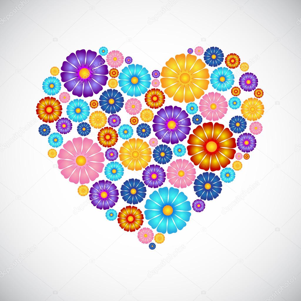 A forma di cuore da fiori Eps10 vettoriale — Vettoriali di ecrow