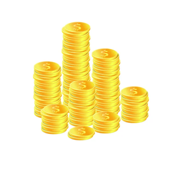 Monete d'oro — Vettoriale Stock