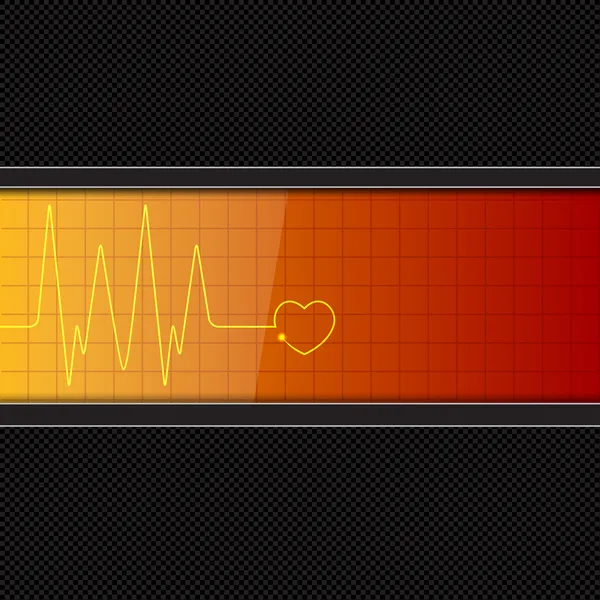 Background with heart pulse monitor — Stock Vector