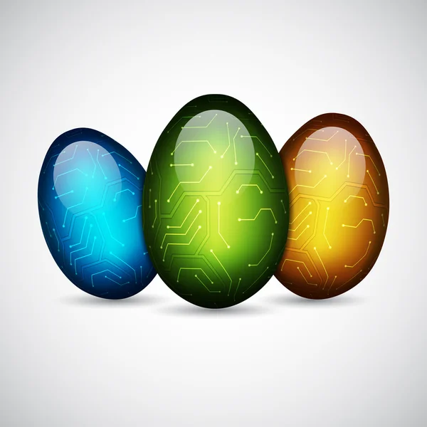 Tecnología huevos de Pascua — Vector de stock
