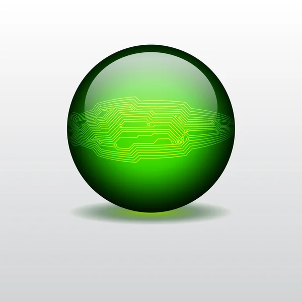 球形与电路板纹理 — 图库矢量图片