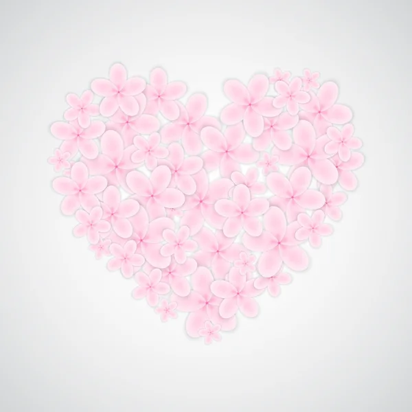 Flor en forma de corazón — Vector de stock