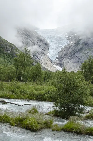 挪威-briksdal 冰川-jostedalsbreen 国家公园 — 图库照片