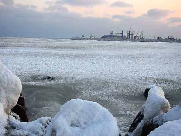 Mar Negro congelado — Vídeos de Stock