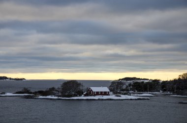 Gündoğumu ve kış - manzara