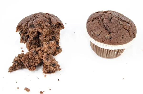 Choklad muffin och smulor — Stockfoto