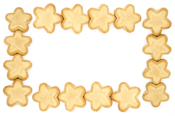 Frame made of star shaped biscuits — Stock Photo, Image