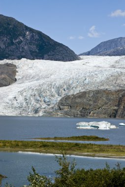 USA alaska - mendenhall Buzulu ve göl