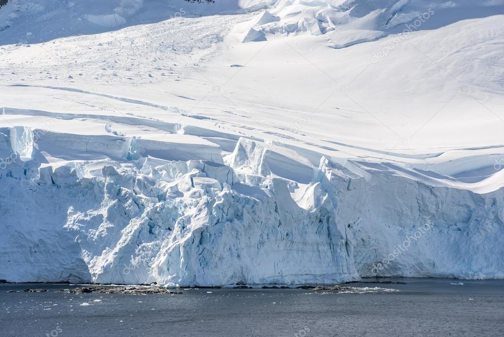 Coastline of Antarctica with ice formations